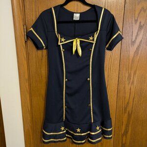 Navy and Gold Star-Embellished Dress